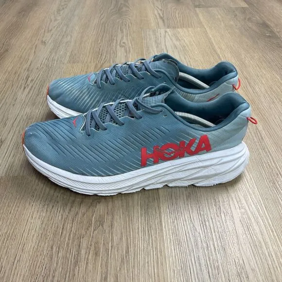 Hoka One One Mens 12D Blue Rincon 3 Running Walking Low Top Laced Up