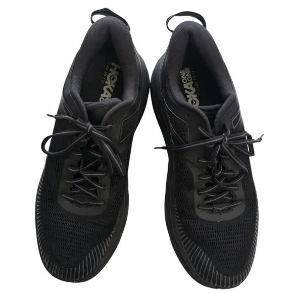 Hoka One One Men's Black Max Cushioned Bondi 7 Athletic Shoes