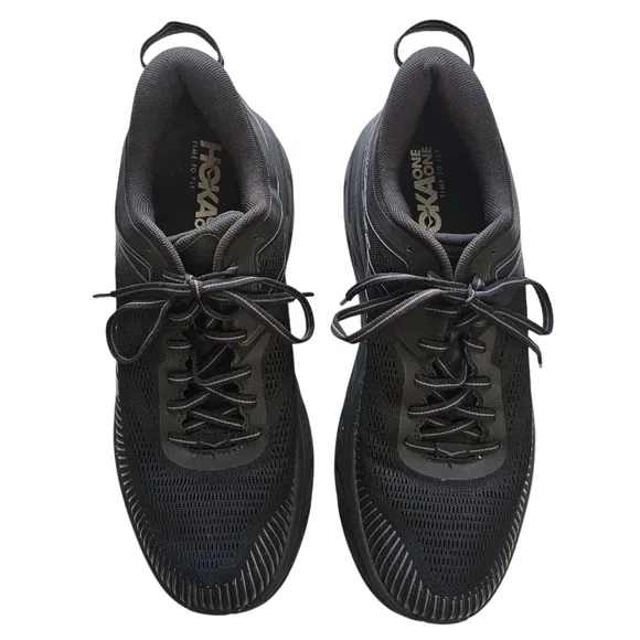 Hoka One One Men's Black Max Cushioned Bondi 7 Athletic Shoes