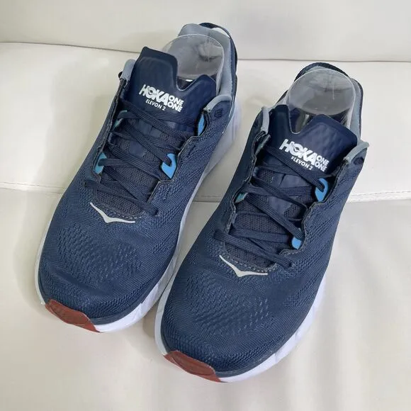 Hoka One One Mens Elevon 2 Running Shoes 8.5 Blue 1106477-MOBM Walking Sneakers