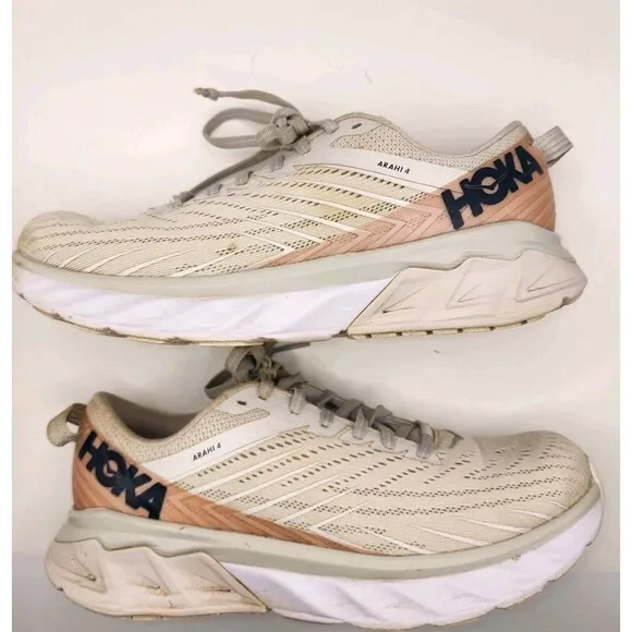Hoka One One Womens Arahi 4 Gray Running Shoes, Size: 7.5 Pre-Owned Comfort