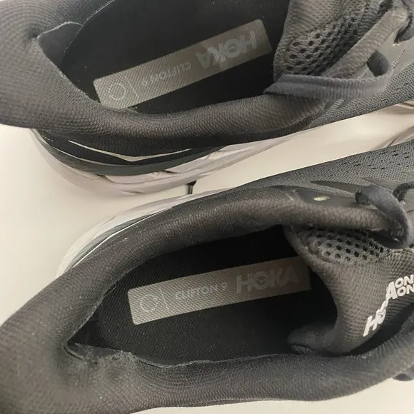 Hoka Shoes Men Size 12.5 Clifton 7 Running Black Sneakers Comfort Road  3888
