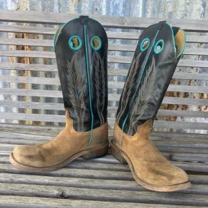 Horse Power Kids cowboy boots - Sawdust roughout