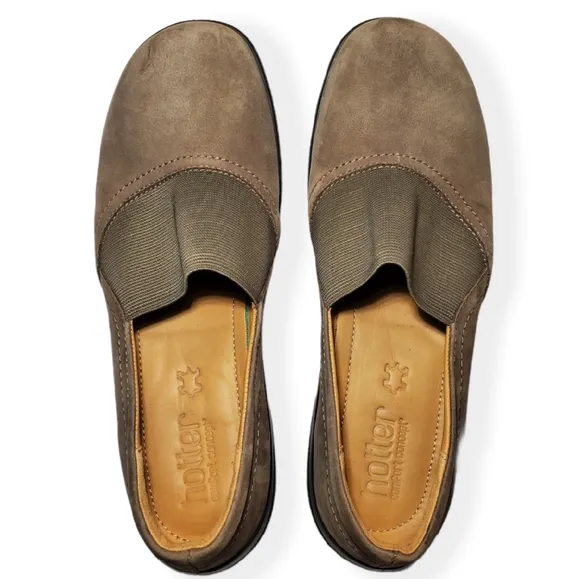Hotter Solace Suede Leather Flat Shoes w/ Elastic
