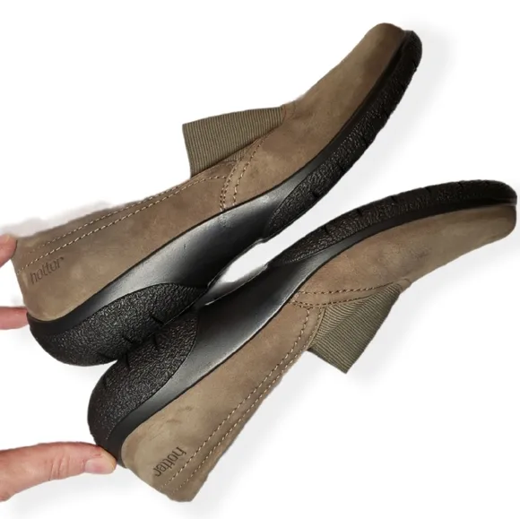 Hotter Solace Suede Leather Flat Shoes w/ Elastic