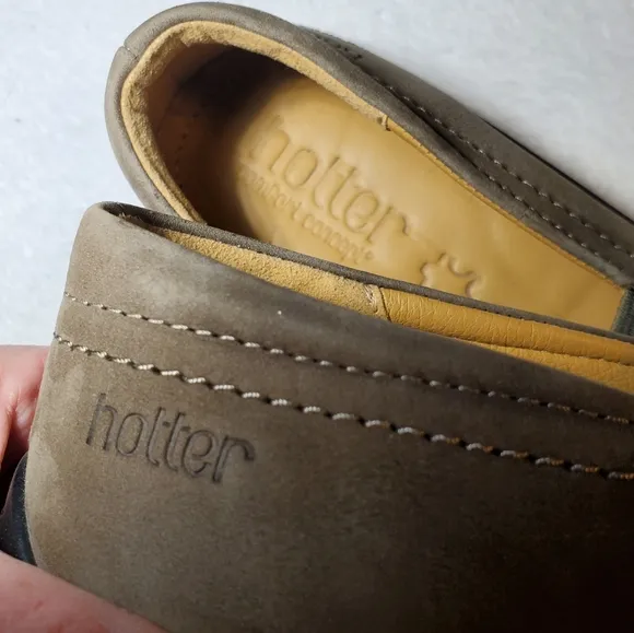 Hotter Solace Suede Leather Flat Shoes w/ Elastic