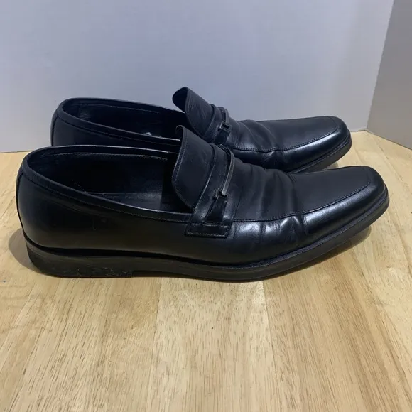 Hugo Boss Gumlite Men's Size 11 Horsebit Loafers Black Leather Dress Shoes.