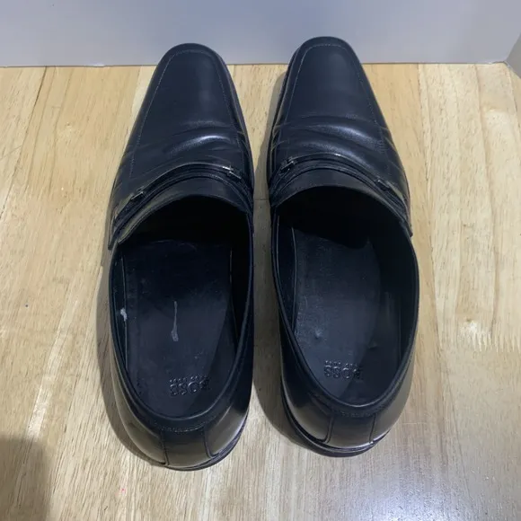 Hugo Boss Gumlite Men's Size 11 Horsebit Loafers Black Leather Dress Shoes.