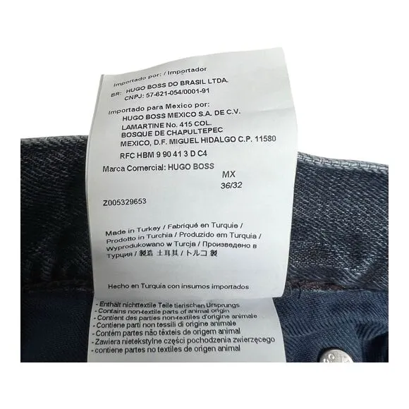 Hugo Boss Regular Fit Men's Jeans Straight Leg 36 x 32 Cotton Denim