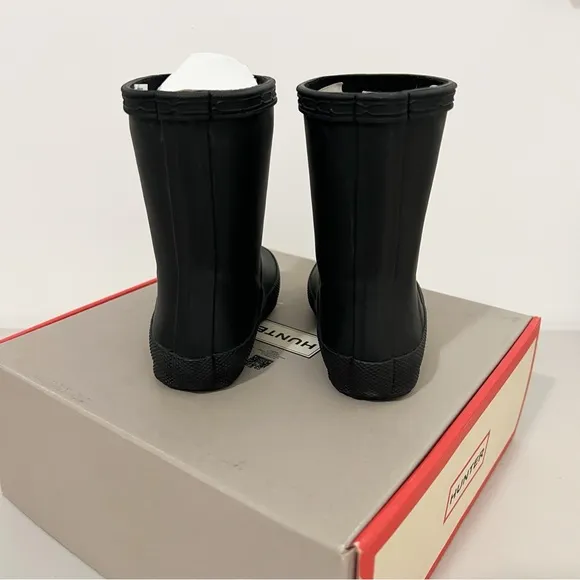 Hunter Kids Black Waterproof Rain Boots Boys Size 5/Girls Size 6