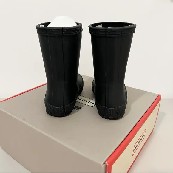 Hunter Kids Black Waterproof Rain Boots Boys Size 5/Girls Size 6