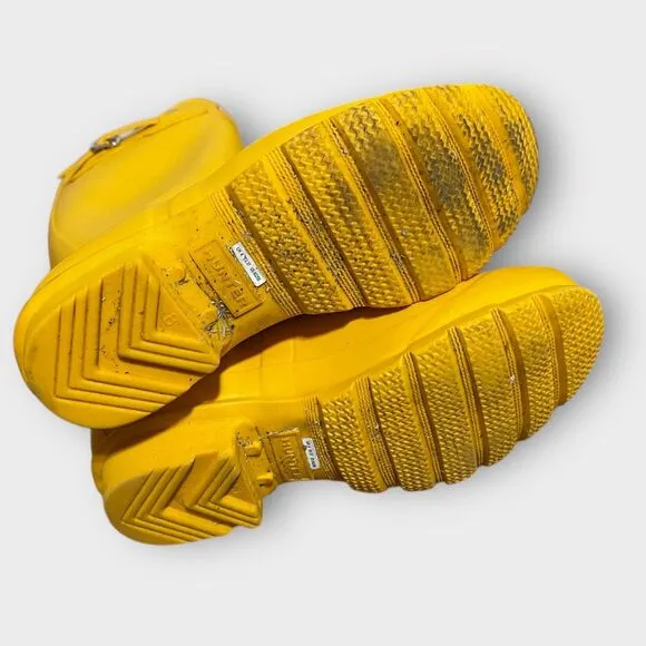 Hunter Original Big Kids Gloss 4UK/5US Yellow Classic Rain Boots