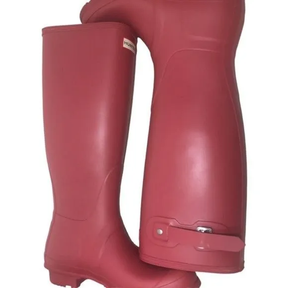 HUNTER Original Tall Boots In Matte Glenmore Rose Size 7 NWOT