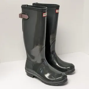 Hunter Original Tall Gloss Rain Boots, Grey, Women's 7 M