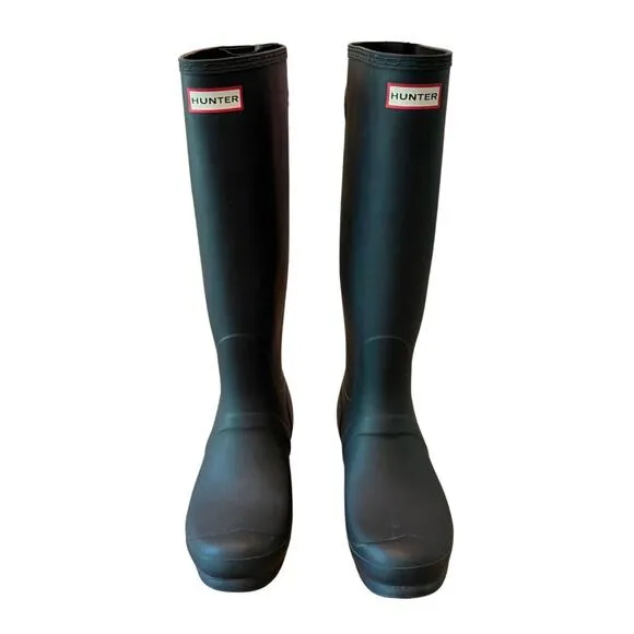 Hunter Original Tall Rain Boots Matte Black Women’s Size 10 EUC Waterproof