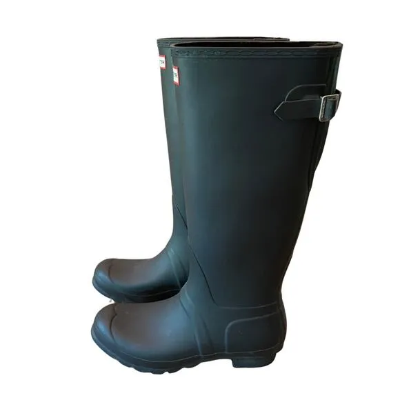 Hunter Original Tall Rain Boots Matte Black Women’s Size 10 EUC Waterproof
