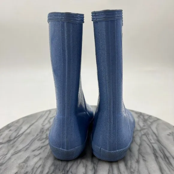 Hunter Rain Boots Youth Boys 10 Blue First Classic Starcloud Glitter Waterproof