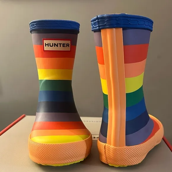 Hunter Striped Waterproof Rubber Rain Boots