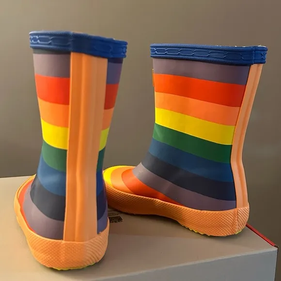 Hunter Striped Waterproof Rubber Rain Boots