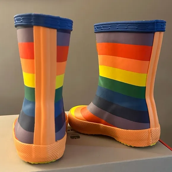 Hunter Striped Waterproof Rubber Rain Boots