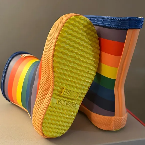 Hunter Striped Waterproof Rubber Rain Boots