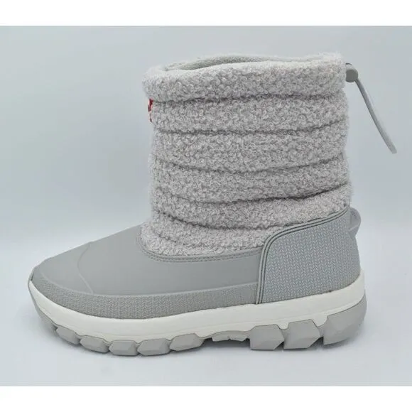 Hunter Womens Size 10 High Pile Fleece Sherpa Frosted Grey Short Snow Boots