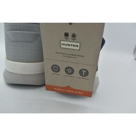 Hunter Womens Size 10 High Pile Fleece Sherpa Frosted Grey Short Snow Boots