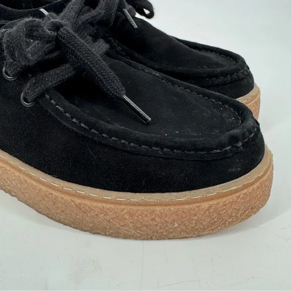 Hush Puppies Bridget Bold Black Suede Platform Sneakers 8.5