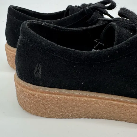 Hush Puppies Bridget Bold Black Suede Platform Sneakers 8.5