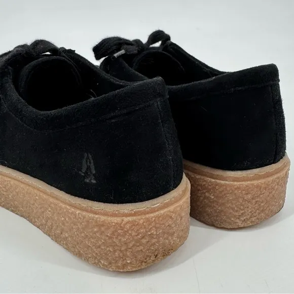 Hush Puppies Bridget Bold Black Suede Platform Sneakers 8.5