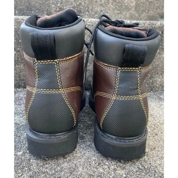 Hytest Boots Steel Toe Mens 5.5 Internal Contour Comfort 6” Brown Safety Work