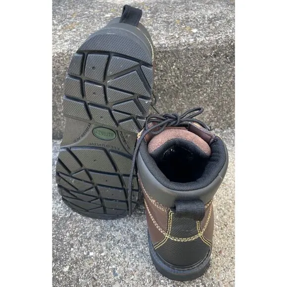 Hytest Boots Steel Toe Mens 5.5 Internal Contour Comfort 6” Brown Safety Work
