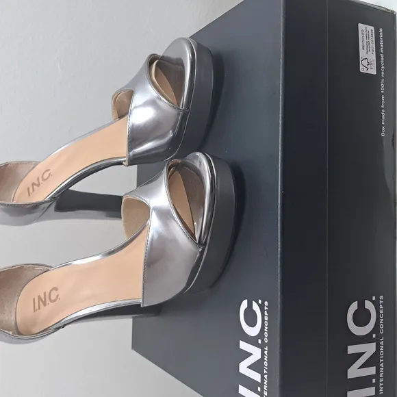 INC International Concepts Women's Silver Platform Heels