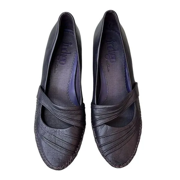 INDIGO by Clarks Leather Women's Hypnotic Dark Purple Kitten Heels Size 7.5
