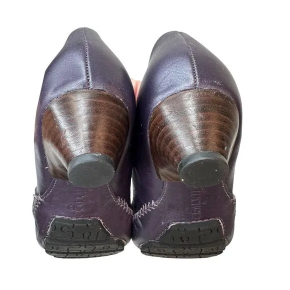 INDIGO by Clarks Leather Women's Hypnotic Dark Purple Kitten Heels Size 7.5