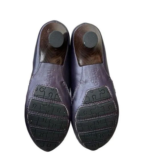 INDIGO by Clarks Leather Women's Hypnotic Dark Purple Kitten Heels Size 7.5