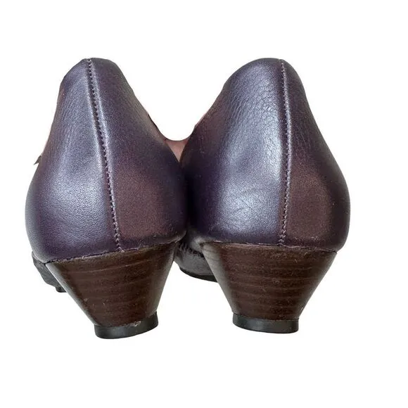 INDIGO by Clarks Leather Women's Hypnotic Dark Purple Kitten Heels Size 7.5