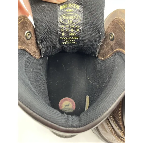Irish Setter By Red Wing Leather Work Boots Steel Toe Mens 12 EE Oil Resistant