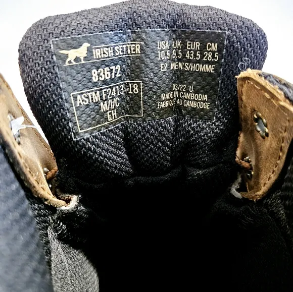 IRISH SETTER Hopkins Mens Sz 10.5 E2 Brown Safety Toe EH Work Boots MSRP 83672