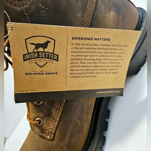 IRISH SETTER Hopkins Mens Sz 10.5 E2 Brown Safety Toe EH Work Boots MSRP 83672