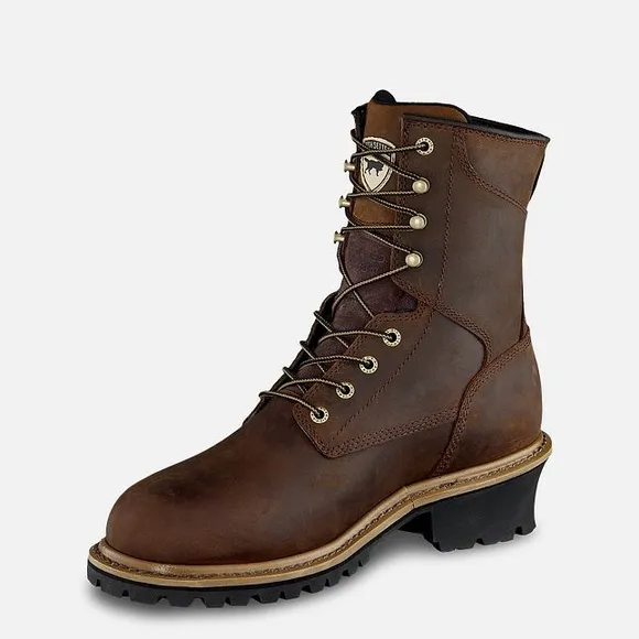 IRISH SETTER MESABI 8” LOGGER BOOTS MEN’S SIZE 10 STEELE TOE LEATHER WATERPROOF