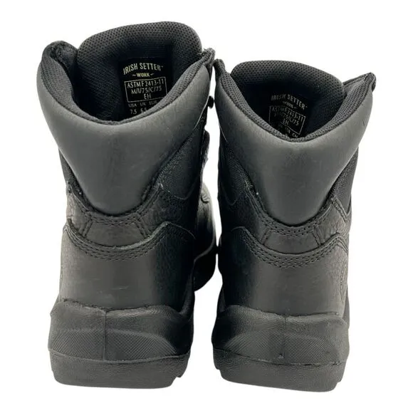 Irish Setter Red Wing Men's Leather Safety Toe Work Boots Black 7.5 Construction