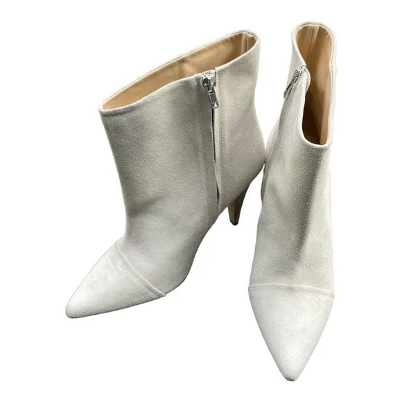 Iro Imanol Pointed Toe Ankle Suede Boot Ecru Size 41