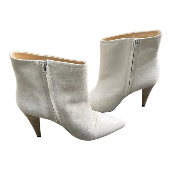 Iro Imanol Pointed Toe Ankle Suede Boot Ecru Size 41