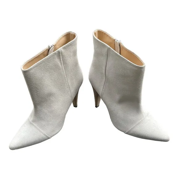 Iro Imanol Pointed Toe Ankle Suede Boot Ecru Size 41