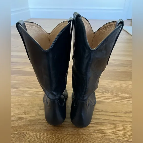 ISABEL MARANTleather block-heel boots
