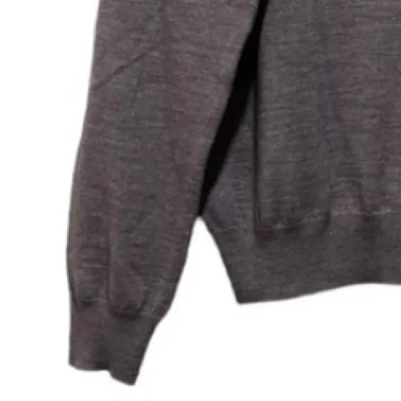 Italian Mock Neck Merino Wool Sweater Styled In Italy Grey Poeta Moda Size Large