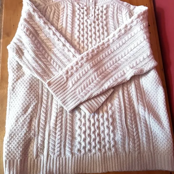 🐑J. Crew 100% wool fisherman’s knit sweater, size XL