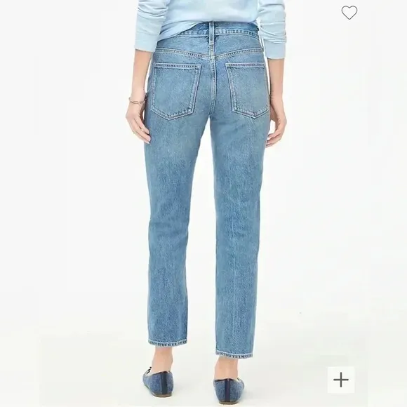 J Crew Jeans Slim Boyfriend Premium Denim Patch Floral Cropped NWT Size 28