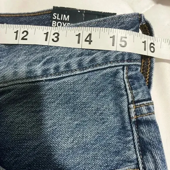 J Crew Jeans Slim Boyfriend Premium Denim Patch Floral Cropped NWT Size 28